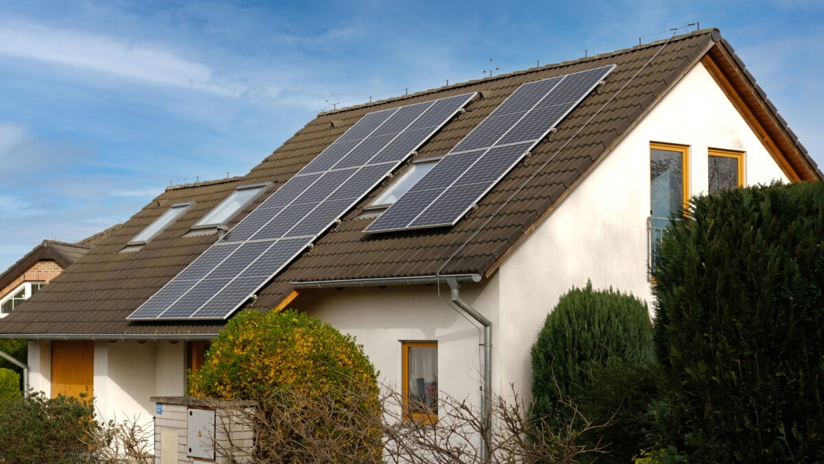 Home solar panel. Alternative energy is used for heating and water heating.